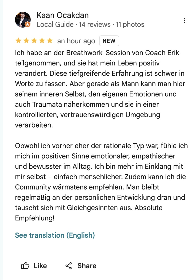 Google Bewertung von Bartek Kania